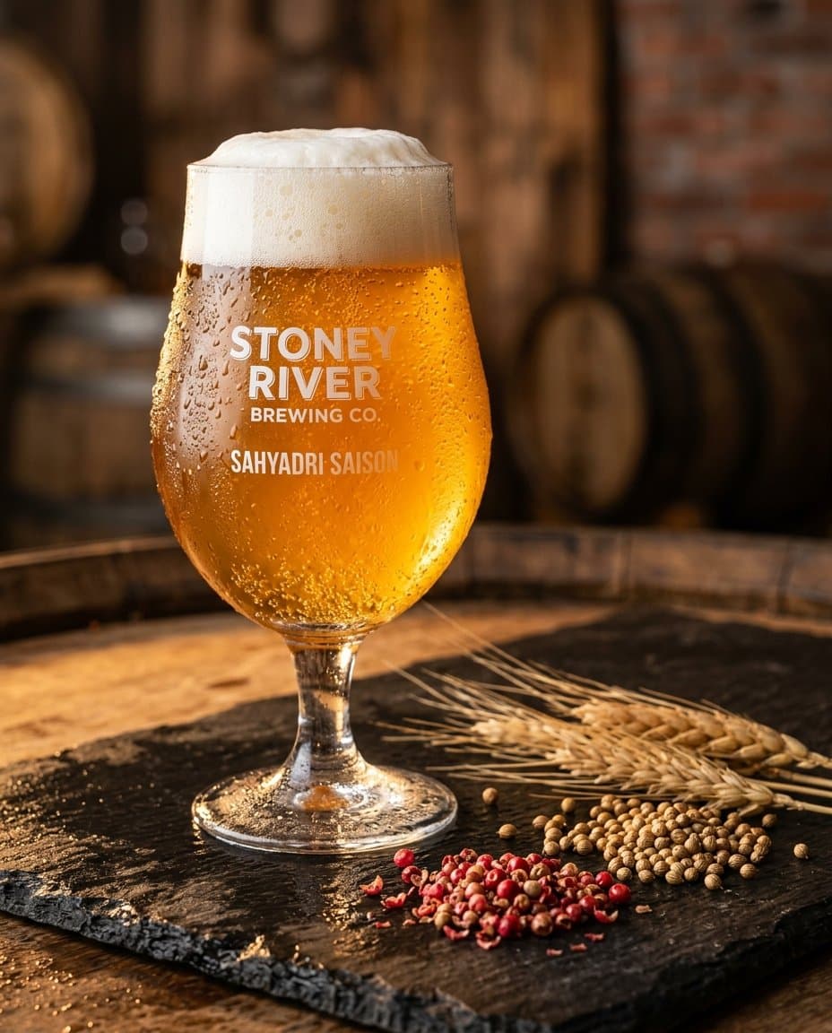 Sahyadri Saison bottle and glass